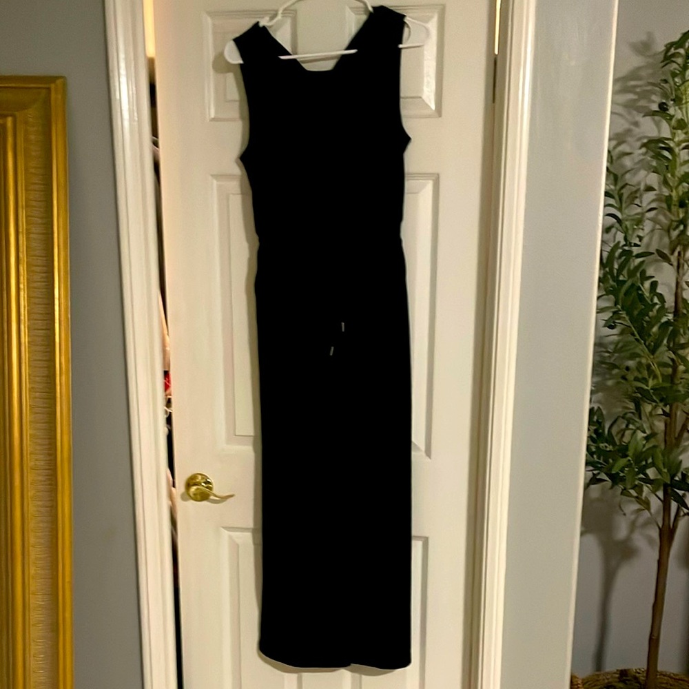 Black sleeveless jumpsuit